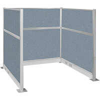 Versare Hush Panel 6' x 6' Powder Blue U-Shape Cubicle with Electric Channel