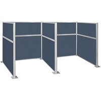 Versare Hush Panel 6' x 6' Ocean H/W-Shape Double Cubicle