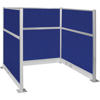 Versare Hush Panel 6' x 6' Royal Blue U-Shape Cubicle with Electric Channel