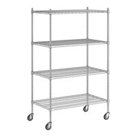 Regency 24" x 42" NSF Chrome 4-Shelf Starter Kit with 64" Posts and Casters