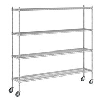 Regency 14" x 72" x 70" NSF Chrome 4-Shelf Starter Kit with Posts and Casters