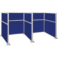 Versare Hush Panel 6' x 6' Royal Blue H/W-Shape Double Cubicle