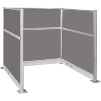 Versare Hush Panel 6' x 6' Slate U-Shape Cubicle with Electric Channel