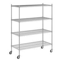 Regency 24" x 54" NSF Chrome 4-Shelf Starter Kit with 64" Posts and Casters