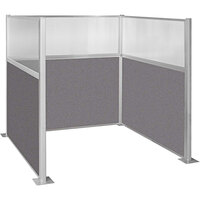 Versare Hush Panel 6' x 6' Slate U-Shape Cubicle with Window