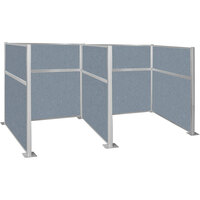 Versare Hush Panel 6' x 6' Powder Blue H/W-Shape Double Cubicle