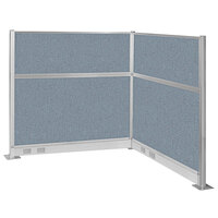 Versare Hush Panel 6' x 6' Powder Blue L-Shape Cubicle with Electric Channel