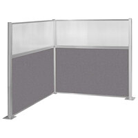 Versare Hush Panel 6' x 6' Slate L-Shape Cubicle with Window