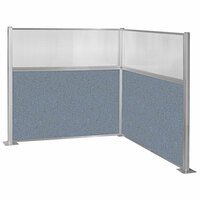 Versare Hush Panel 6' x 6' Powder Blue L-Shape Cubicle with Window