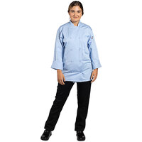 Uncommon Chef Pulse Unisex Lightweight Sky Blue Customizable Long Sleeve Chef Coat 0706 - M
