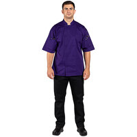 Uncommon Chef Resilience Unisex Lightweight Grape Customizable Short Sleeve Chef Coat 0707 - XS