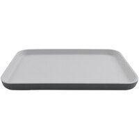 GET Roca Matte 12" x 8" Gray Melamine Rectangular Plate - 12/Case