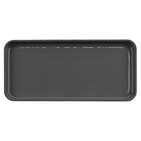 GET Roca Glazed 13" x 6" Gray Melamine Rectangular Plate - 12/Case