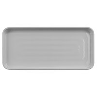 GET Roca Glazed 13" x 6" White Melamine Rectangular Plate - 12/Case