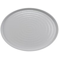 GET Roca Glazed 16" x 12" White Melamine Oval Platter - 6/Case