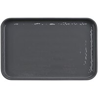 GET Roca Glazed 12" x 8" Gray Melamine Rectangular Plate - 12/Case