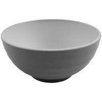 GET Roca Matte 32 oz. Gray and White Melamine Ramen Bowl - 12/Case