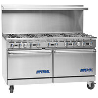 Imperial Range Pro Series IR-10-C Liquid Propane 10 Burner 60" Range with 1 Standard & 1 Convection Oven - 385,000 BTU