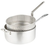 Vollrath 68227 Wear-Ever 9 Qt. Heavy Duty Aluminum Fry Pot with Basket and TriVent Chrome Plated Handle