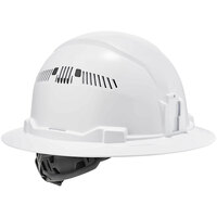 Ergodyne Skullerz 8973 White Class C Full Brim Hard Hat with 4-Point Ratchet Suspension