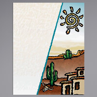 Choice 8 1/2" x 11" Menu Paper Cover - Southwest Themed Desert Design - 100/Pack