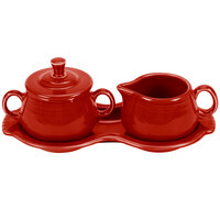 Fiesta® Dinnerware from Steelite International HL821326 Scarlet China Sugar and Creamer Tray Set - 4/Case