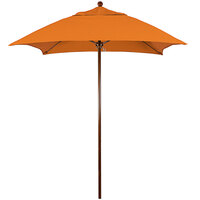 California Umbrella Venture Series 6' Push Lift Umbrella with 1 1/2" American Oak Aluminum Pole - Sunbrella 2A Canopy - Tuscan Fabric