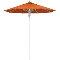 California Umbrella Newport Series 7 1/2' Pulley Lift Umbrella with 1 1/2" Silver Anodized Aluminum Pole - Sunbrella Awning - Tuscan Fabric