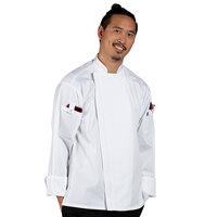 Uncommon Chef Endeavor Pro Vent Unisex Lightweight White Long Sleeve Chef Coat with Mesh Back 0704
