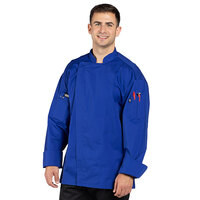Uncommon Chef Endeavor Pro Vent Unisex Lightweight Deep Royal Blue Long Sleeve Chef Coat with Mesh Back 0704 - 4X