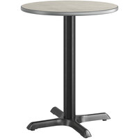 Lancaster Table & Seating 24" Reversible Gray / White Laminated Standard Height Table and Base Kit with 22" x 22" Cast Iron Base