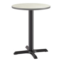 Lancaster Table & Seating 24" Reversible Gray / White Laminated Standard Height Table and Base Kit with 22" x 22" Cast Iron Base
