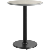 Lancaster Table & Seating 24" Reversible Gray / White Laminated Standard Height Table and Base Kit with 17" Cast Iron Base