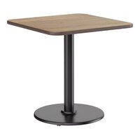 Lancaster Table & Seating 30" x 30" Reversible White Birch / Ash Laminated Standard Height Table and Base Kit with 22" Cast Iron Base