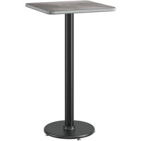 Lancaster Table & Seating 24" x 24" Reversible Gray / White Laminated Bar Height Table and Base Kit with 17" Cast Iron Base