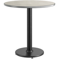 Lancaster Table & Seating 30" Reversible Gray / White Laminated Standard Height Table and Base Kit with 17" Cast Iron Base