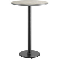 Lancaster Table & Seating 30" Reversible Gray / White Laminated Bar Height Table and Base Kit with 17" Cast Iron Base