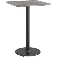 Lancaster Table & Seating 30" x 30" Reversible Gray / White Laminated Bar Height Table and Base Kit with 22" Cast Iron Base