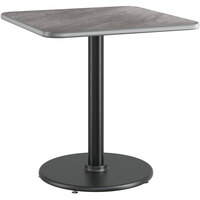 Lancaster Table & Seating 30" x 30" Reversible Gray / White Laminated Standard Height Table and Base Kit with 22" Cast Iron Base