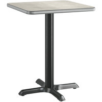 Lancaster Table & Seating 24" x 24" Reversible Gray / White Laminated Standard Height Table and Base Kit with 22" x 22" Cast Iron Base