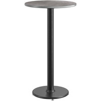 Lancaster Table & Seating 24" Reversible Gray / White Laminated Bar Height Table and Base Kit with 17" Cast Iron Base