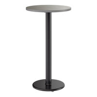 Lancaster Table & Seating 24" Reversible Gray / White Laminated Bar Height Table and Base Kit with 17" Cast Iron Base