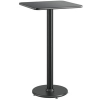 Lancaster Table & Seating 24" x 24" Reversible Cherry / Black Laminated Bar Height Table and Base Kit with 17" Cast Iron Base