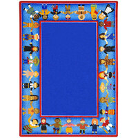 Joy Carpets Kid Essentials Children of Many Cultures 5' 4" x 7' 8" Multi-Colored Rectangle Area Rug