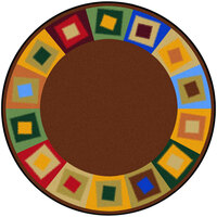 Joy Carpets Kid Essentials Off Balance 13' 2" Neutrals Round Area Rug