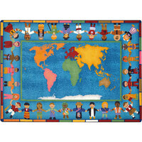 Joy Carpets Kid Essentials Hands Around the World 10' 9" x 13' 2" Multi-Colored Rectangle Area Rug