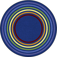 Joy Carpets Kid Essentials Rainbow Rings 5' 4" Multicolored Round Area Rug