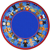 Joy Carpets Kid Essentials Children of Many Cultures 7' 7" Multi-Colored Round Area Rug