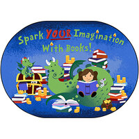 Joy Carpets Kid Essentials Reading Cave 5' 4" x 7' 8" Multicolored Oval Area Rug