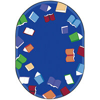 Joy Carpets Kid Essentials Fly Away with Reading 10' 9" x 13' 2" Multi-Colored Oval Area Rug